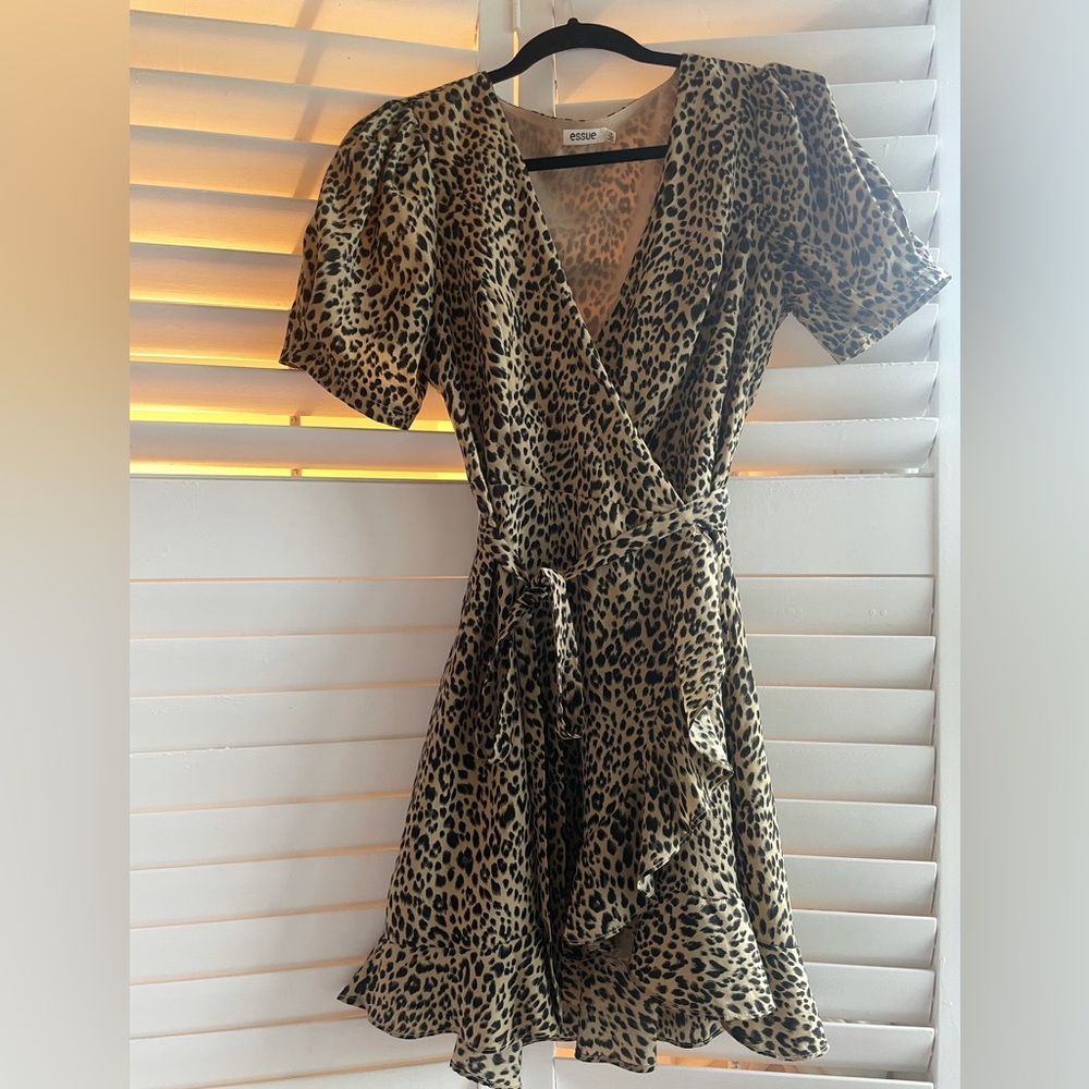 Leopard print wrap dress